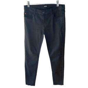 Hudson Krista Jeans Super Skinny Ankle Coated Black Shiny Mid Rise Size 27